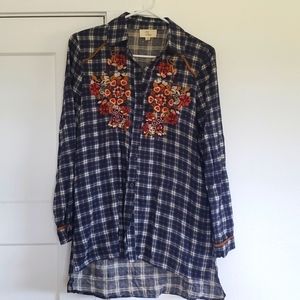 Western inspired plaid boutique shirt